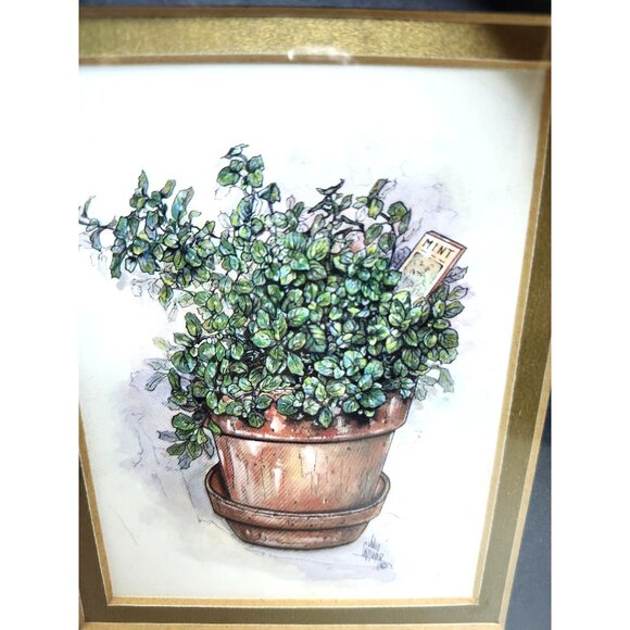 2 MASON ART FRAMED PRINTS OF POTTED PLANTS VERY Y2K - Picture 4 of 6